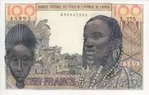 Estados de �frica del oeste 100 Francs Mask - 1959