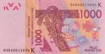 Estados de �frica del oeste 1000 Francs -  Mask - Camels - 2004 - Letter K ( Senegal) - P.715Kb