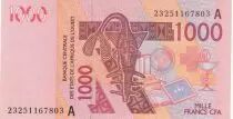 Estados de �frica del oeste 1000 Francs -  Mask - Camels - C�te d\'Ivoire - 2023 - Serial A