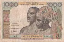 Estados de �frica del oeste 1000 Francs - Man, woman - 1959 - Serial Y.5 - P.4