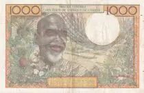 Estados de &Aacute;frica del oeste 1000 Francs - Man, woman - ND (1959-1965) - Letter A (Ivory Coast) - Serial U.198 - P.103An