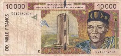 Estados de �frica del oeste 10000 Francs - Headman - Bridge - 1996- K S�n�gal -  F - P.714Ke