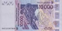 Estados de �frica del oeste 10000 Francs - Mask - Birds - 2004 - Letter B (Benin) - P.218Bb