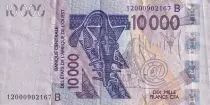 Estados de �frica del oeste 10000 Francs - Mask - Birds - 2012 - Letter B ( Benin) - P.218Bi