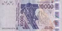 Estados de �frica del oeste 10000 Francs - Mask - Birds - 2016 - Letter A (Ivory Coast) - P.118aP