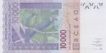 Estados de &Aacute;frica del oeste 10000 Francs - Mask - Birds - Burkina Faso - 2021 - Serial C