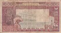 Estados de �frica del oeste 10000 Francs - Spinning - ND (1989) - Serial R.024 - Letter A (Ivory Coast) - P.109Ag