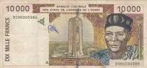 Estados de &Aacute;frica del oeste 10000 Francs BCEAO - building - Bridge 1998 - A  Cote d\'Ivoire