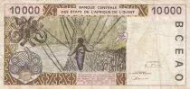 Estados de &Aacute;frica del oeste 10000 Francs BCEAO - building - Bridge 1998 - A  Cote d\'Ivoire