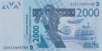 Estados de &Aacute;frica del oeste 2000 Francs - Mask - Fishs - 2023 - Letter D Mali