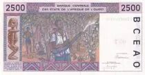 Estados de &Aacute;frica del oeste 2500 Francs - African - Village scene - 1992 - Togo - Specimen