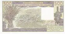 Estados de &Aacute;frica del oeste 500 Francs - Old man and ox - Letter K (Senegal) 1985 - Serial Q.14 - P.706Kh