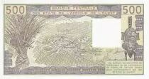 Estados de &Aacute;frica del oeste 500 Francs - Old man and ox - Letter K (Senegal) 1985 - Serial Q.14 - P.706Kh