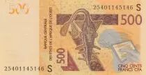 Estados de �frica del oeste 500 Francs - Stamp - Hippopotamuses - 2025 - Series S