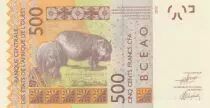 Estados de &Aacute;frica del oeste 500 Francs - Stamp - Hippopotamuses - 2025 - Series S
