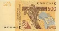 Estados de �frica del oeste 500 Francs Mask - Hippopotamus