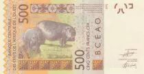 Estados de &Aacute;frica del oeste 500 Francs Stamp - Hippopotamuses - 2025 - Series C