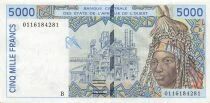 Estados de &Aacute;frica del oeste 5000 Francs - B&eacute;nin - 2001 - P.213B