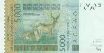 Estados de &Aacute;frica del oeste 5000 Francs - Catfish - Banana trees - Specimen - 2003 - A (Ivory Coast) - P.117A