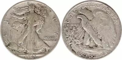 Estados Unidos 1/2 Dollar Liberty, Aigle - 1943