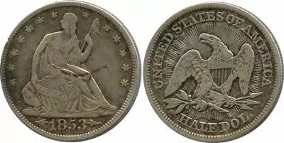 Estados Unidos 1/2 Dollar Liberty seated - Eagle - 1853