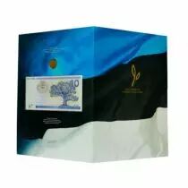 Estland 10 Krooni & 1 Kroon - 90th Anniversary of the Republic of Estonia - Folder