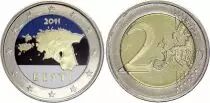 Estland 2 Euros - Map of Estonia - Colorised - 2011 - Bimetallic