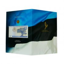 Estonia 10 Krooni & 1 Kroon - 90th Anniversary of the Republic of Estonia - Folder
