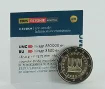 Estonia 2 Euros Commémo. 2025 - 500 years of Estonian literature