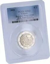 Estonie 2 Euros Comm&eacute;mo. BU (coincard) Estonie 2022 - Ukraine - PCGS MS66