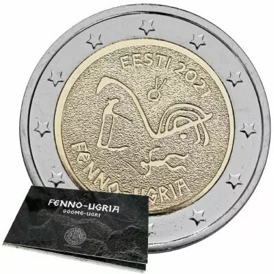 Estonie 2 Euros Comm�mo. BU Coincard Estonie 2021 - Peuples Finno-ougriens