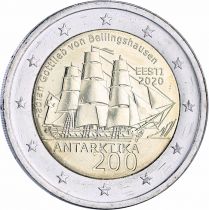Estonie 2 Euros Commémo. BU Estonie 2020 - 200 ans de la première expédition en Antarctique Coincard