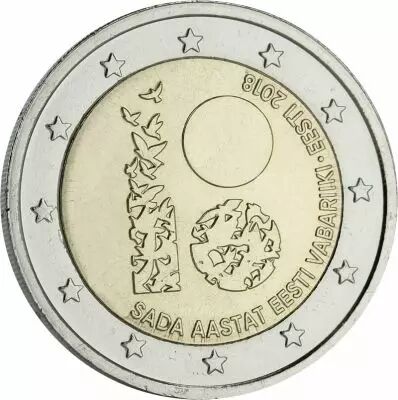 Estonie 2 Euros Comm�mo. Estonie 2018 - 100 ans R�publique Estonie
