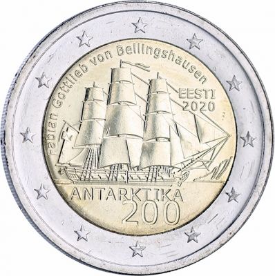 Estonie 2 Euros Commmo. Estonie 2020 - 200 ans de la premire expdition en Antarctique