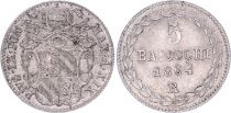 Etat Pontifical 5 Baiocchi  - Pivs IX - 1864 R
