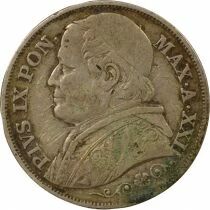Etat Pontifical Pie IX - 2 Lire Argent - 1867 R Rome An XXII