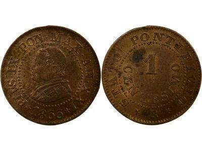 Etat Pontifical Pie IX - Centesimo - 1866 R Rome An XXI
