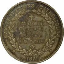Etat Pontifical Pie IX - M&eacute;daille, Manifestations Catholiques - 1871 Paris