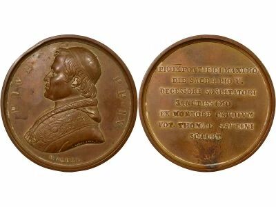 Etat Pontifical Pie IX - M�daille Bronze, Retour du Pape � Rome - 1850