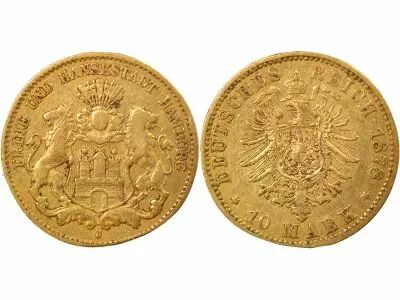 Etats Allemands (Hambourg) 10 Gold Mark - 1878 J