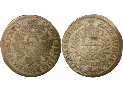 Etats Allemands (Hambourg) Charles VI - 2 Schilling - 1726 Hambourg