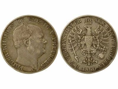 Etats Allemands (Prusse) Fr�d�ric Guillaume IV - Thaler Argent - 1860 A Berlin