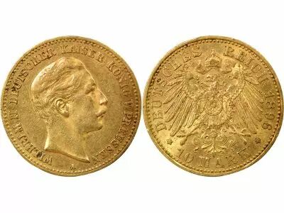 Etats Allemands (Prusse) William II - 10 Gold Mark - 1896 A Berlin
