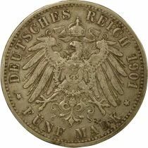 Etats Allemands (Prusse) William II - 5 Silver Mark - 1901 A Berlin