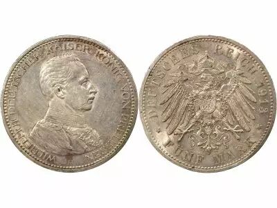 Etats Allemands (Prusse) William II - 5 Silver Mark - 1913 A Berlin