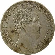 Etats Allemands (Saxe) Fr&eacute;d&eacute;ric-Auguste II - 1/3 Thaler Argent - 1852 F Dresde