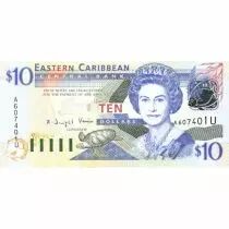 Etats Cara&iuml;bes orientales Billet 10 Dollars - Etats Cara&iuml;bes orientales