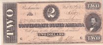 Etats Confédérés d\'Amérique 2 Dollars - J.P. Benjamin - 1864 - Richmond - P.66c