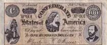 Etats Conf&eacute;d&eacute;r&eacute;s d\'Am&eacute;rique FAUX 100 Dollars - 17-02-1864