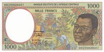 Etats de l´Afrique Centrale 1000 Francs Cueillette du café - Exploitation Forestière - 2000 - Congo